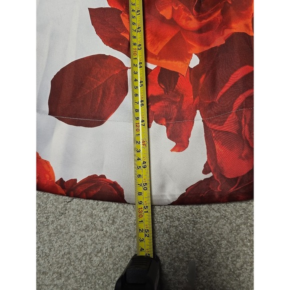 Karen Millen Womens Red Rose Floral‎ Twill Prom Dress Sz 4 Holiday Party NWT - Picture 9 of 9